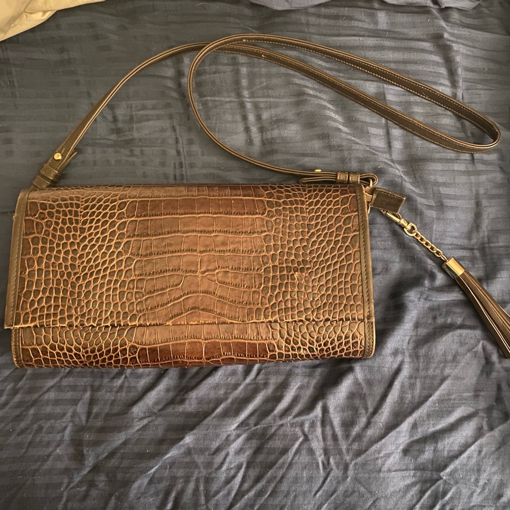 Mel Boteri Clara Clutch/Crossbody Croc Leather